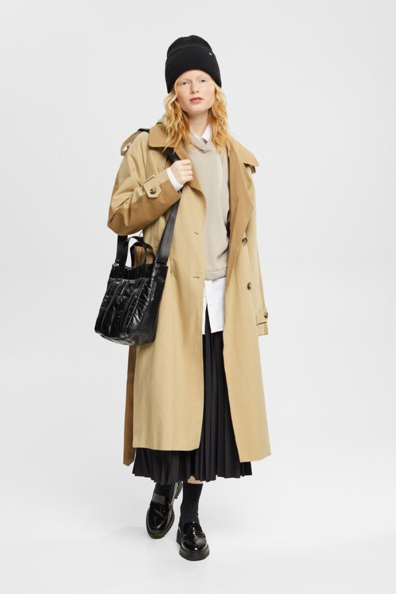 Dámské Kabáty Esprit Panelled Trench Hnědé | TOX418396