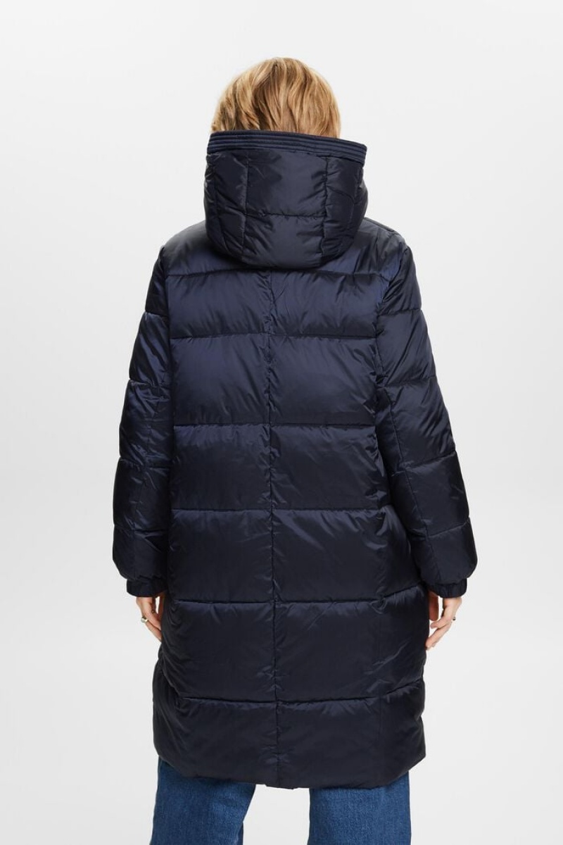 Dámské Kabáty Esprit Puffer With Detachable Hood Tmavě Blankyt | VMH432850