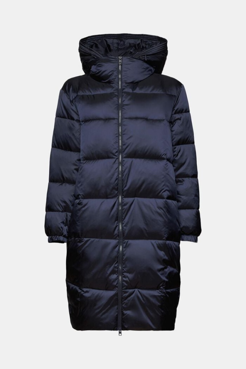 Dámské Kabáty Esprit Puffer With Detachable Hood Tmavě Blankyt | VMH432850