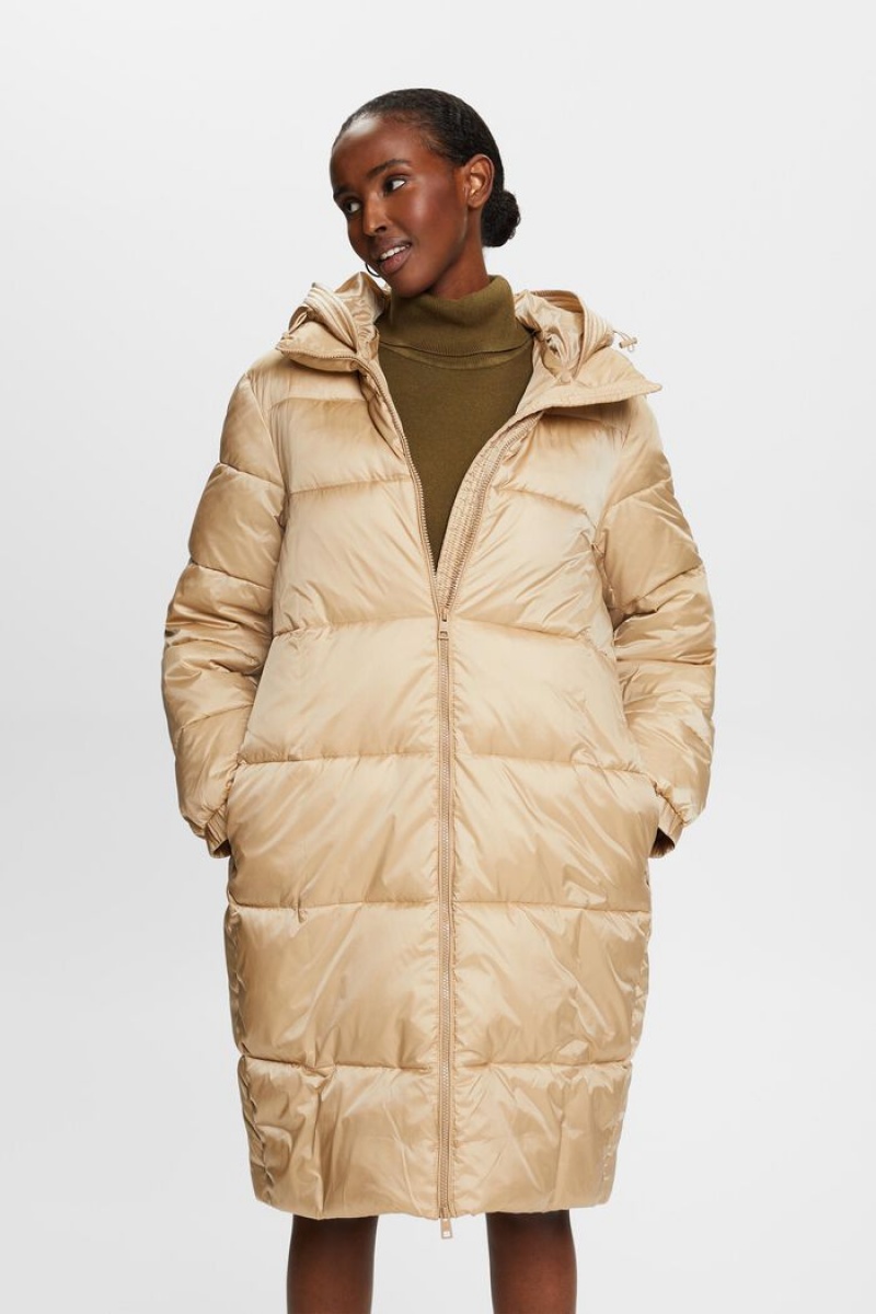 Dámské Kabáty Esprit Puffer With Detachable Hood Hnědé | JPN056129