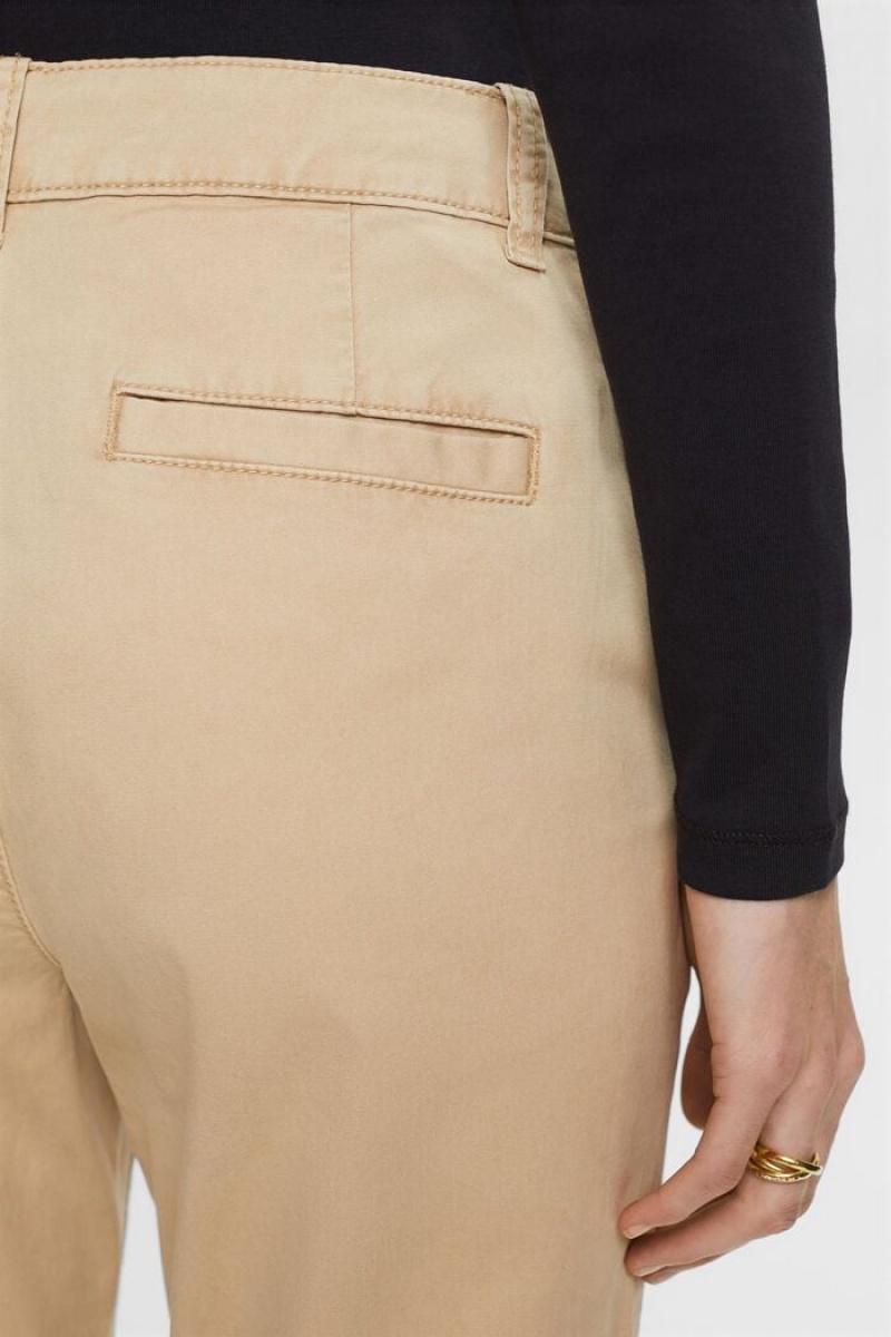 Dámské Kalhoty Esprit Basic Chino Hnědé | DYQ981472