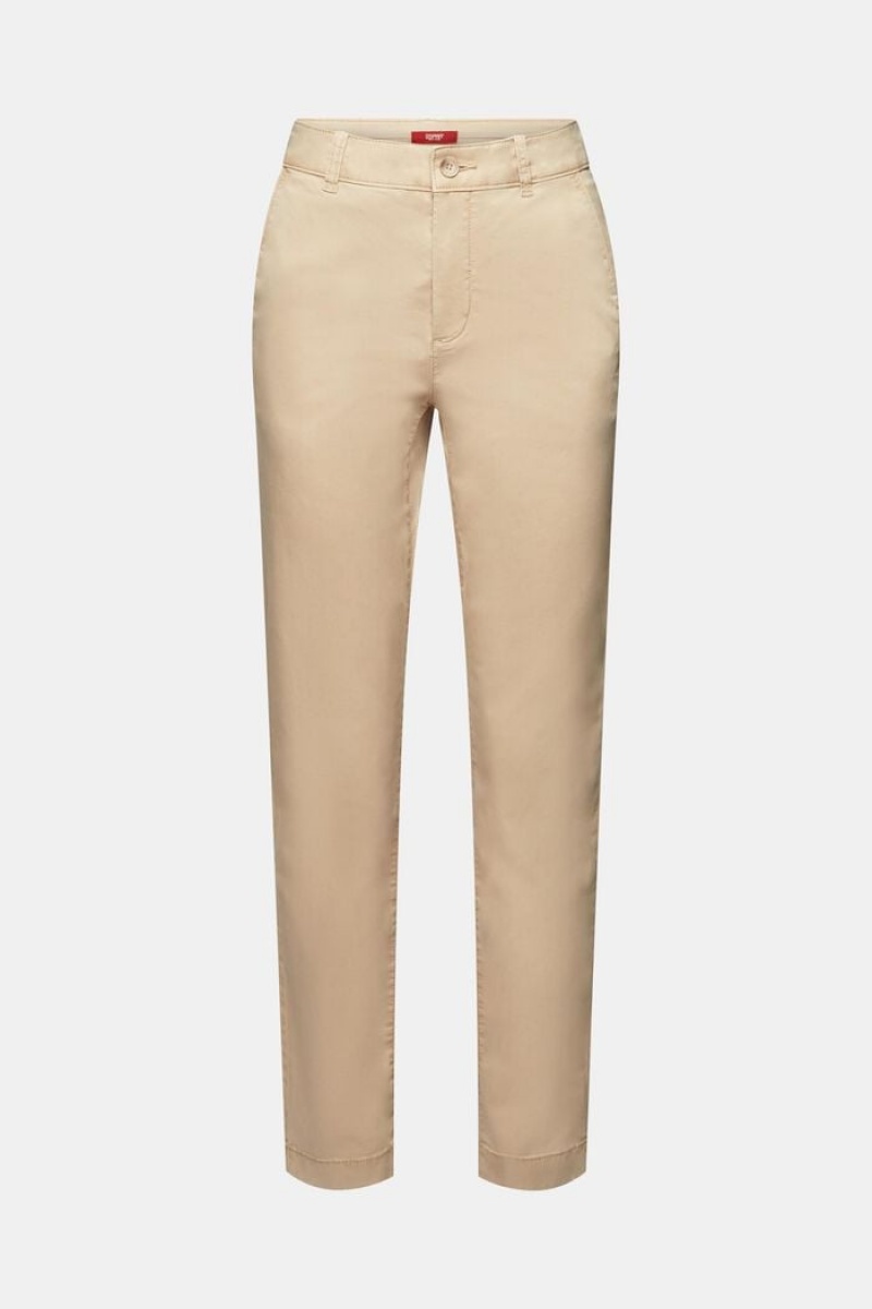 Dámské Kalhoty Esprit Basic Chino Hnědé | DYQ981472