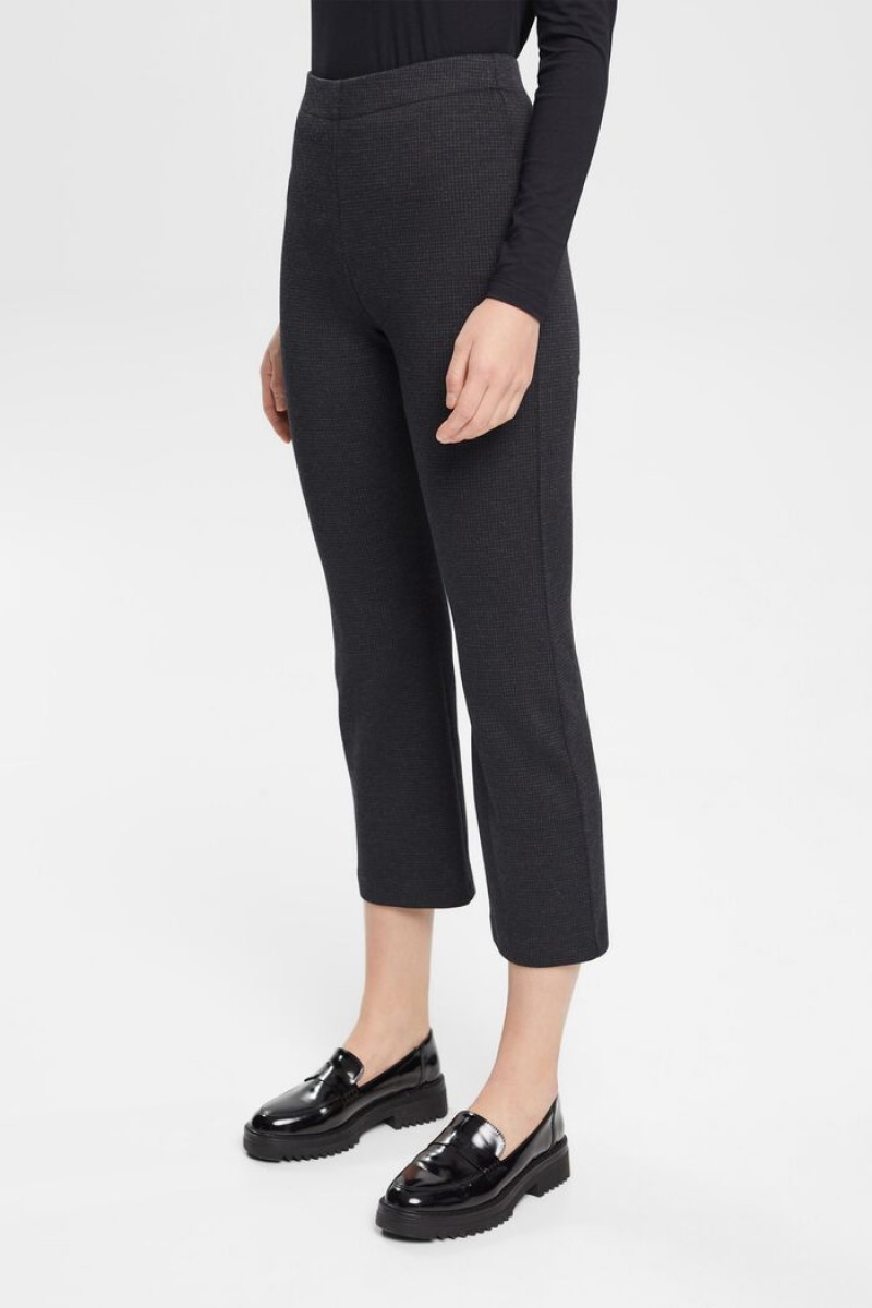 Dámské Kalhoty Esprit Cropped Kick Flare Tmavě Šedé | CJE621073