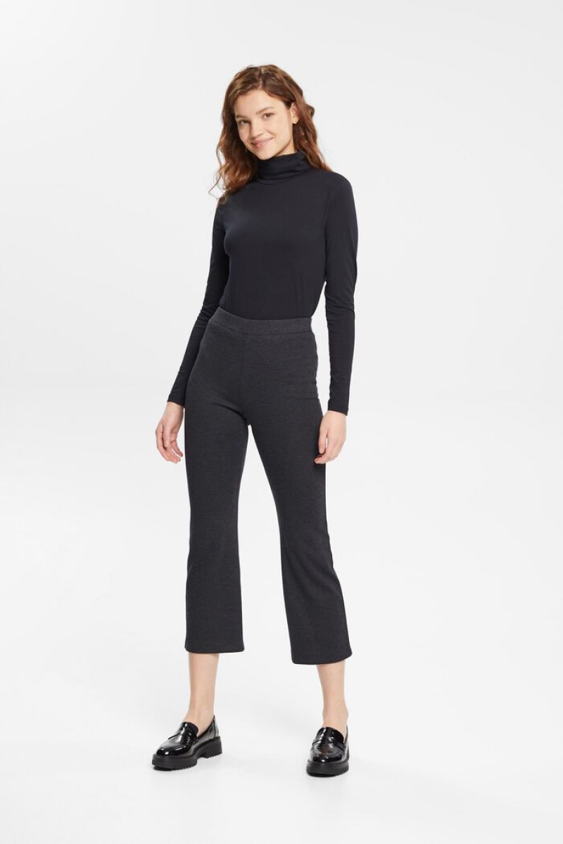 Dámské Kalhoty Esprit Cropped Kick Flare Tmavě Šedé | CJE621073