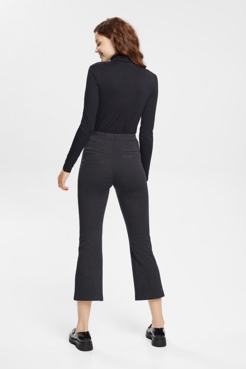 Dámské Kalhoty Esprit Cropped Kick Flare Tmavě Šedé | CJE621073