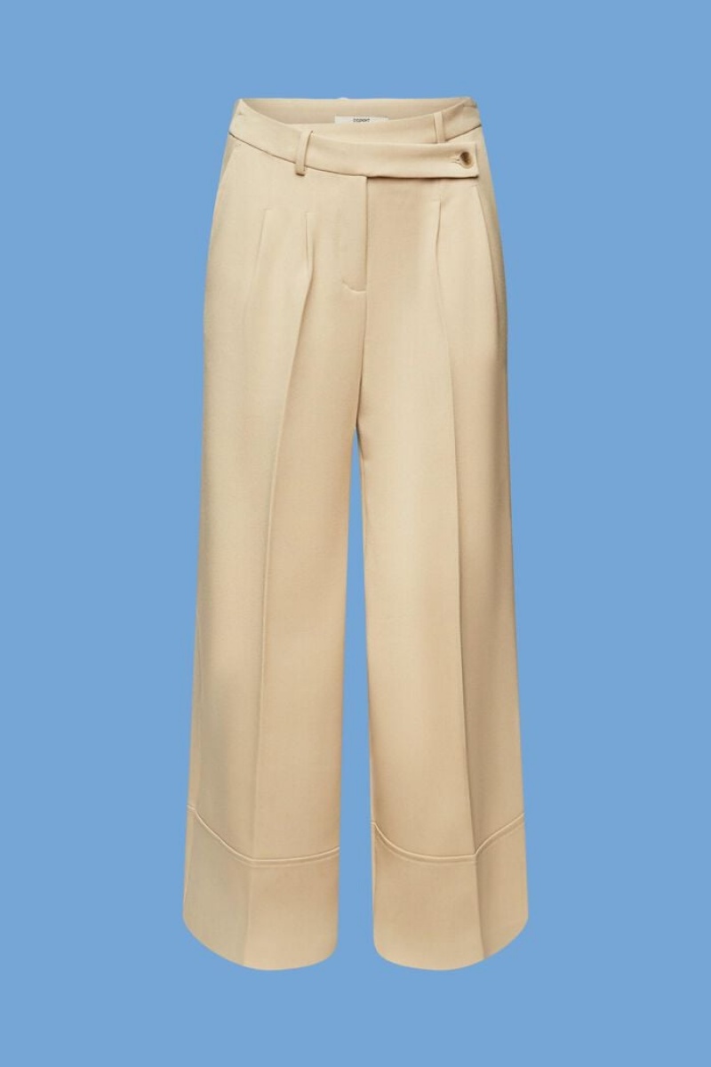 Dámské Kalhoty Esprit Culotte With Blended Viscose Hnědé | XLO512074