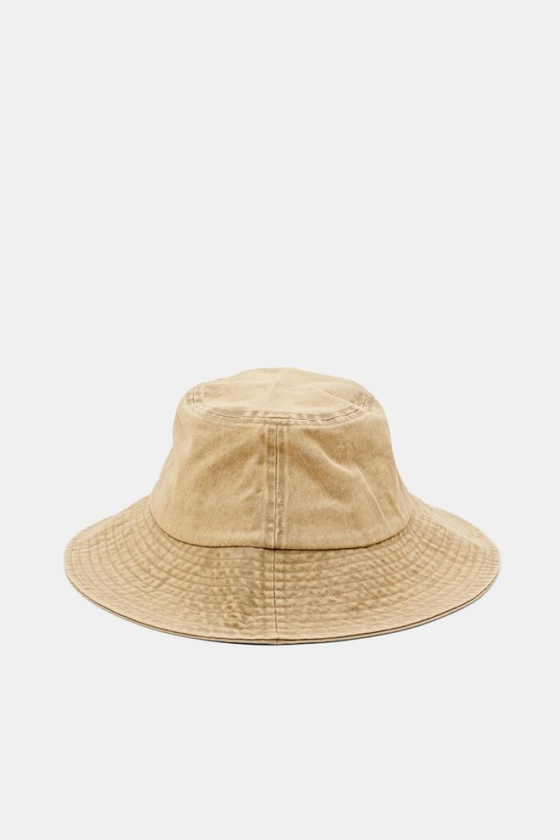 Dámské Klobouky Esprit Acid Washed Bucket Béžový | WZH790653