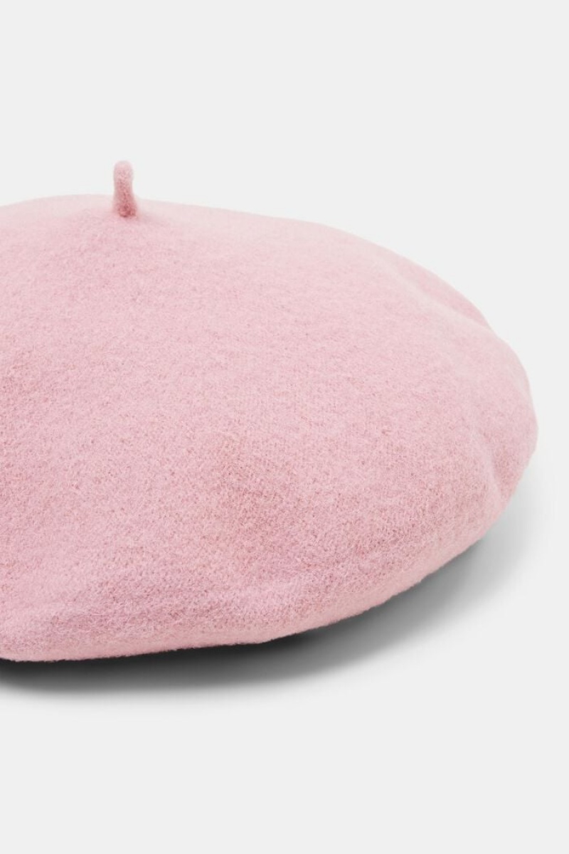 Dámské Klobouky Esprit Blended Vlna Beret Růžové | JVD964027