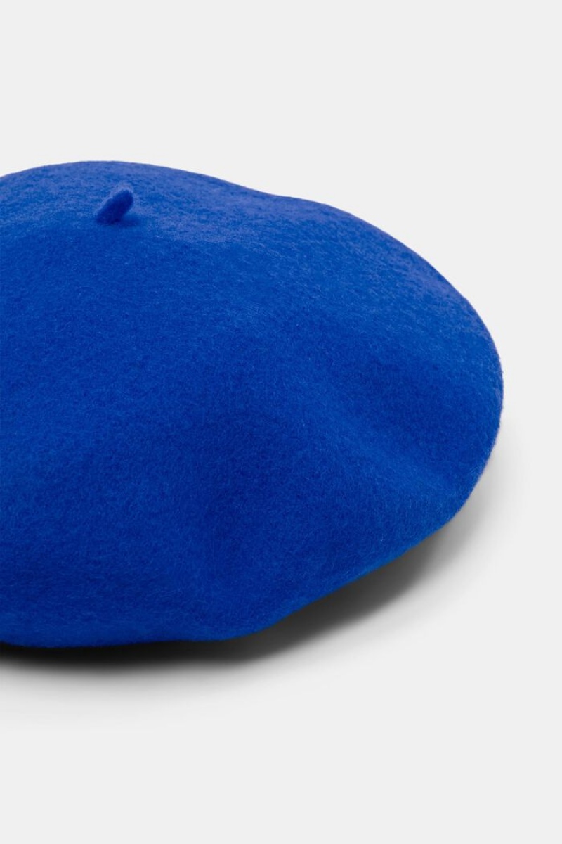 Dámské Klobouky Esprit Blended Vlna Beret Světle Blankyt | MWV806712