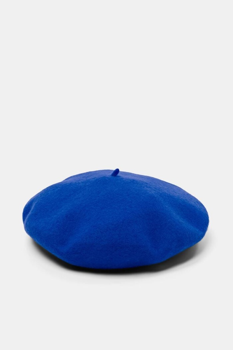 Dámské Klobouky Esprit Blended Vlna Beret Světle Blankyt | MWV806712