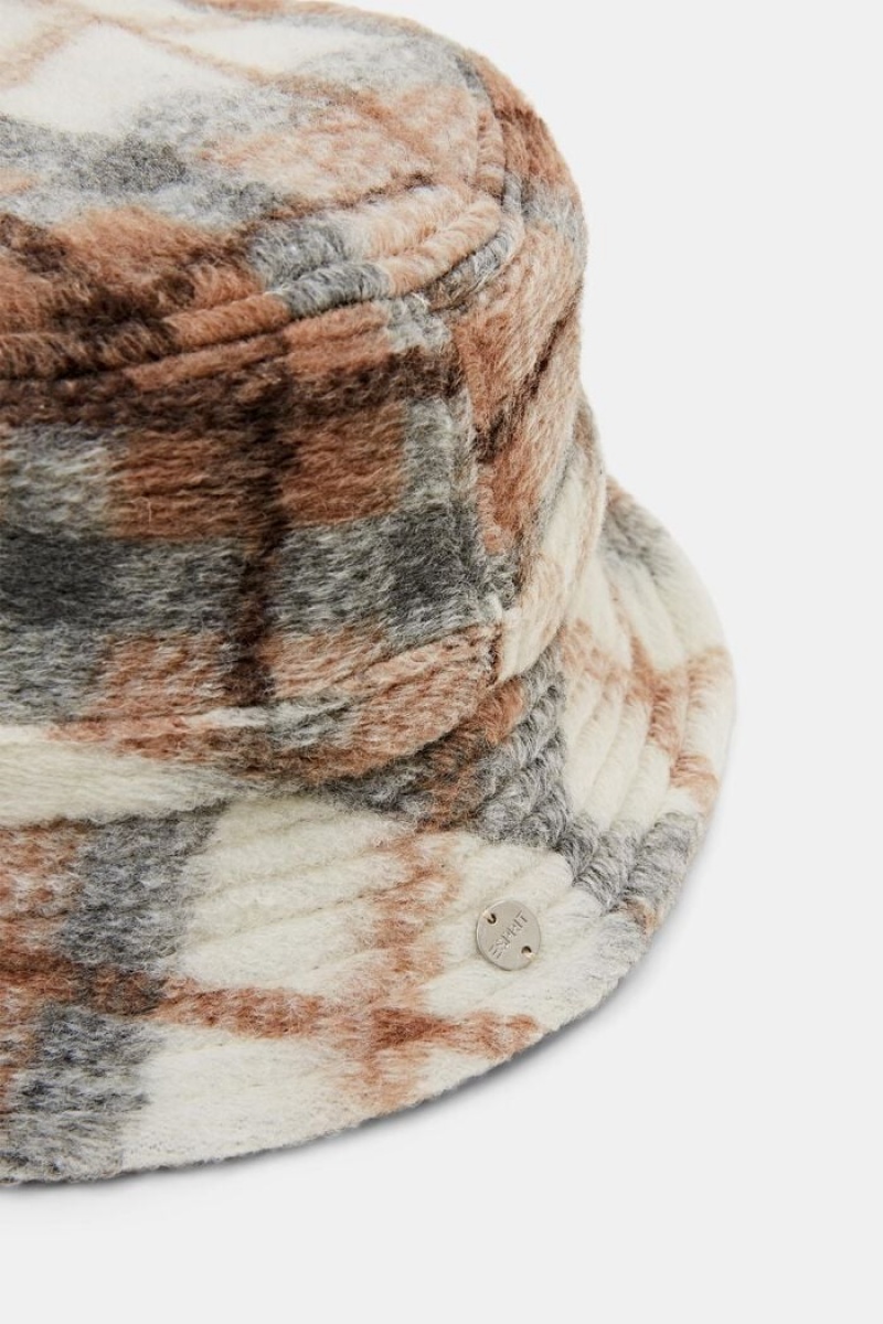 Dámské Klobouky Esprit Brushed Plaid Bucket Viacfarebný | MHI853109