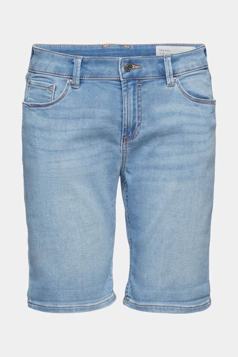 Dámské Kraťasy Esprit Denim Made Of Blended Organic Bavlněné Blankyt Světle | VGA530896