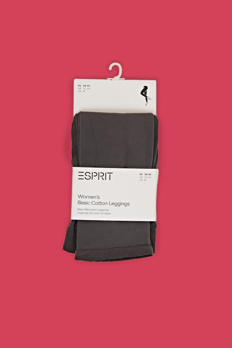 Dámské Legíny Esprit Opaque,Blended Bavlněné Šedé | NFQ972806