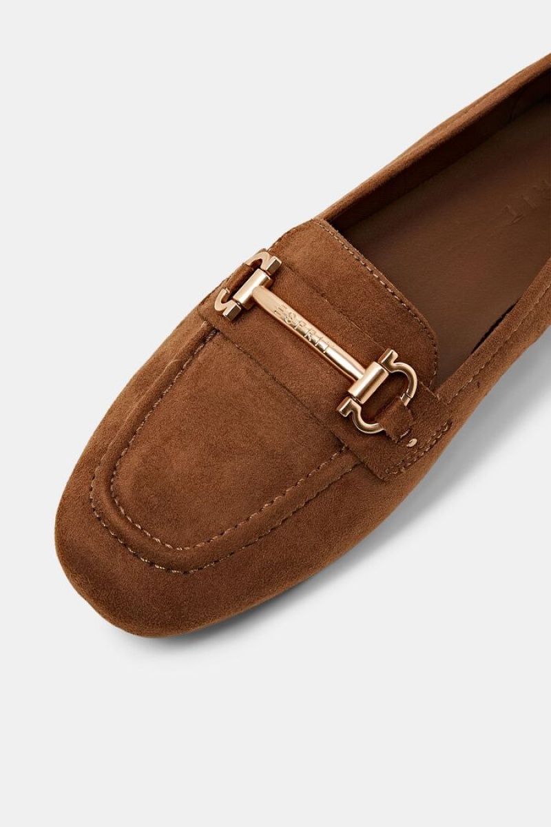 Dámské Loafers Esprit Faux Semišové Hnědé | AXI295340