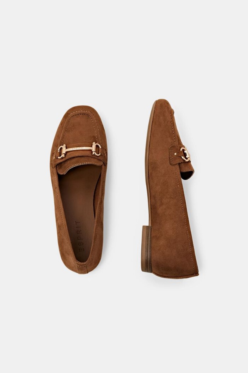 Dámské Loafers Esprit Faux Semišové Hnědé | AXI295340