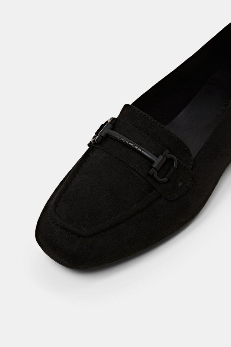 Dámské Loafers Esprit Faux Semišové Černé | LGU453927