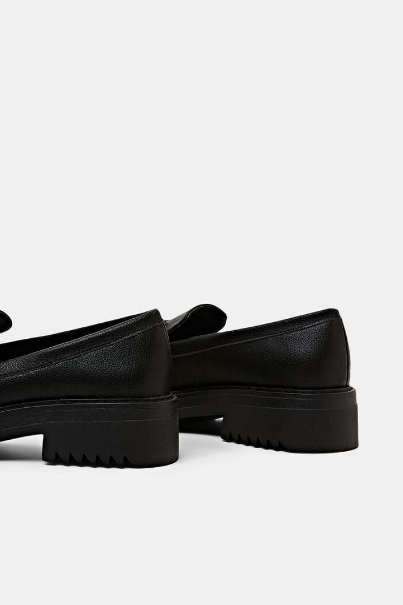 Dámské Loafers Esprit Veganské Læder Platformy Černé | KXO542361