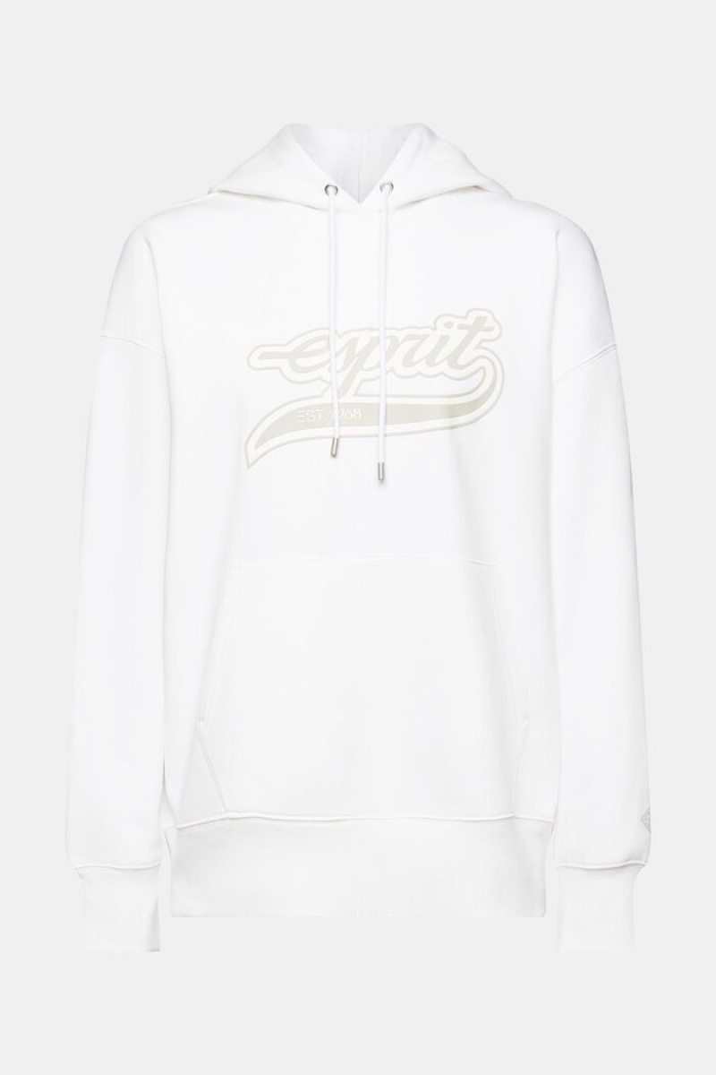 Dámské Mikina s Kapucí Esprit Logo Fleece Bílé | CRM649028