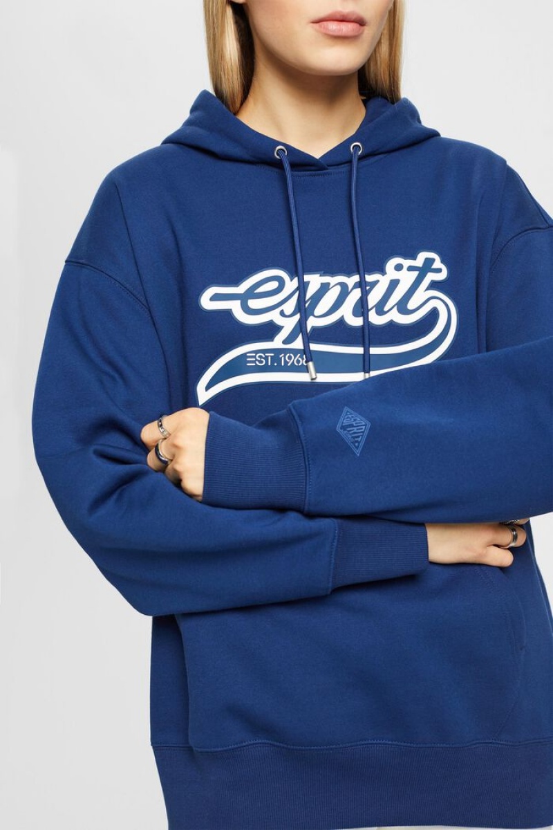 Dámské Mikina s Kapucí Esprit Logo Fleece Blankyt | URQ940283