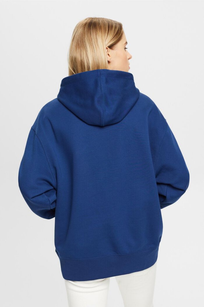 Dámské Mikina s Kapucí Esprit Logo Fleece Blankyt | URQ940283