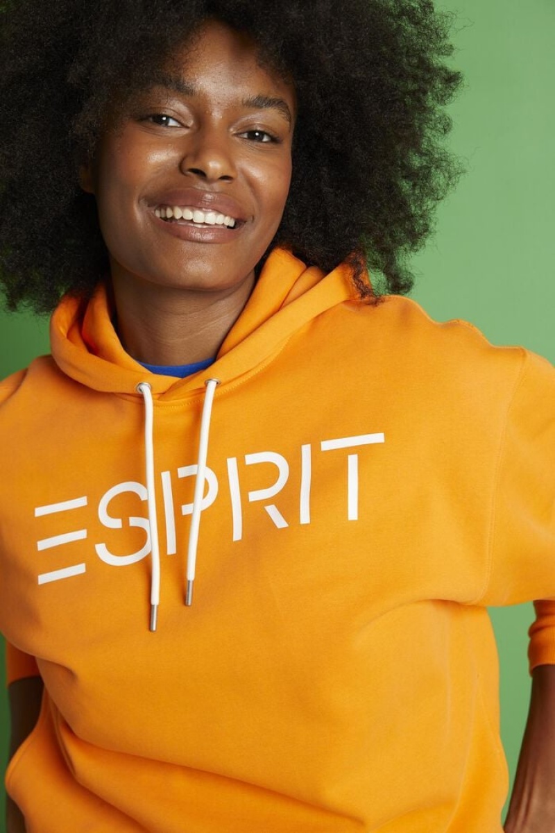 Dámské Mikina s Kapucí Esprit Logo Fleece Koralove Oranžové | ZIB762053