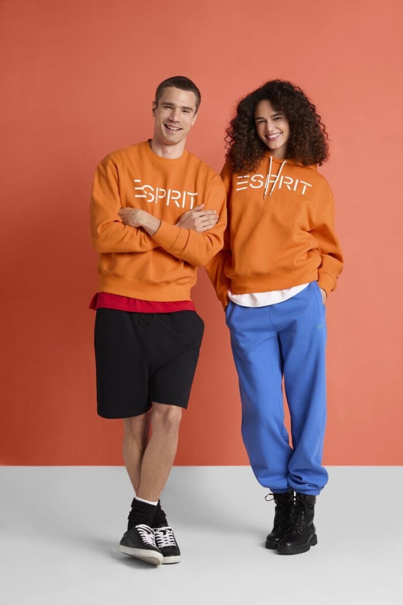 Dámské Mikina s Kapucí Esprit Logo Fleece Koralove Oranžové | ZIB762053