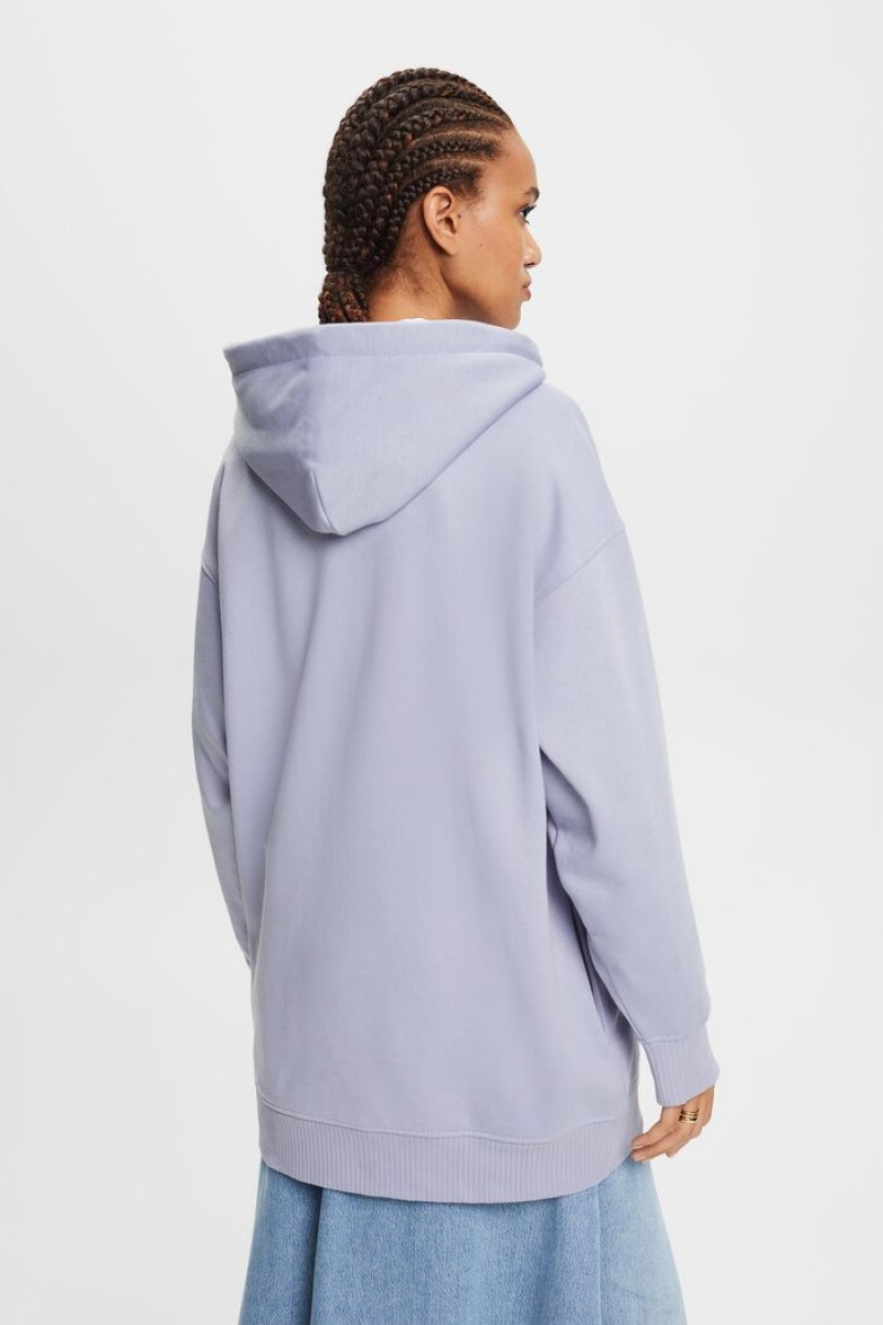 Dámské Mikina s Kapucí Esprit Oversized Bavlněné-fleece Světle Blankyt Levandule | LMH109326