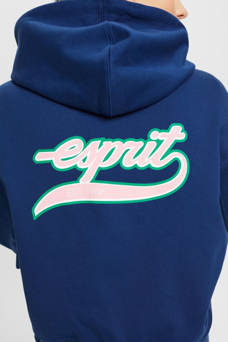 Dámské Mikina s Kapucí Esprit Zip Up Logo Blankyt | QHW613749