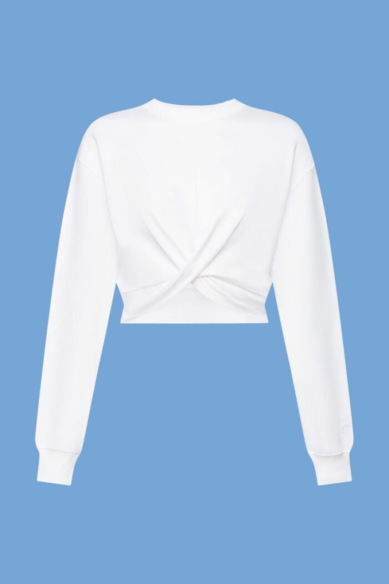 Dámské Mikiny Esprit Cropped Knot Detail Bílé | HJD954137