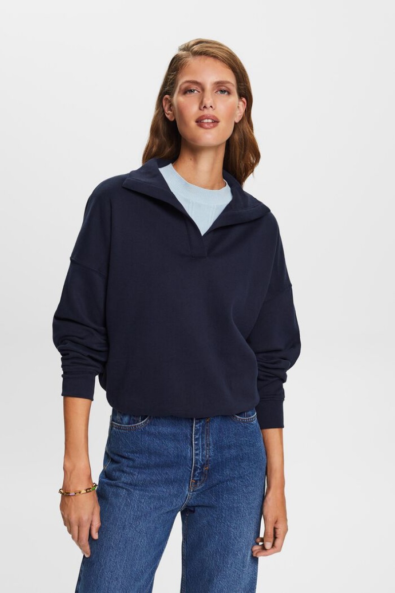 Dámské Mikiny Esprit Fleece Pullover Tmavě Blankyt | YXU142580