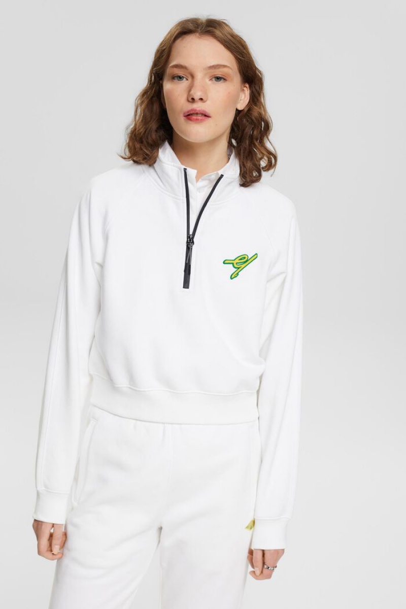 Dámské Mikiny Esprit Half-zip Bílé | NBE728096