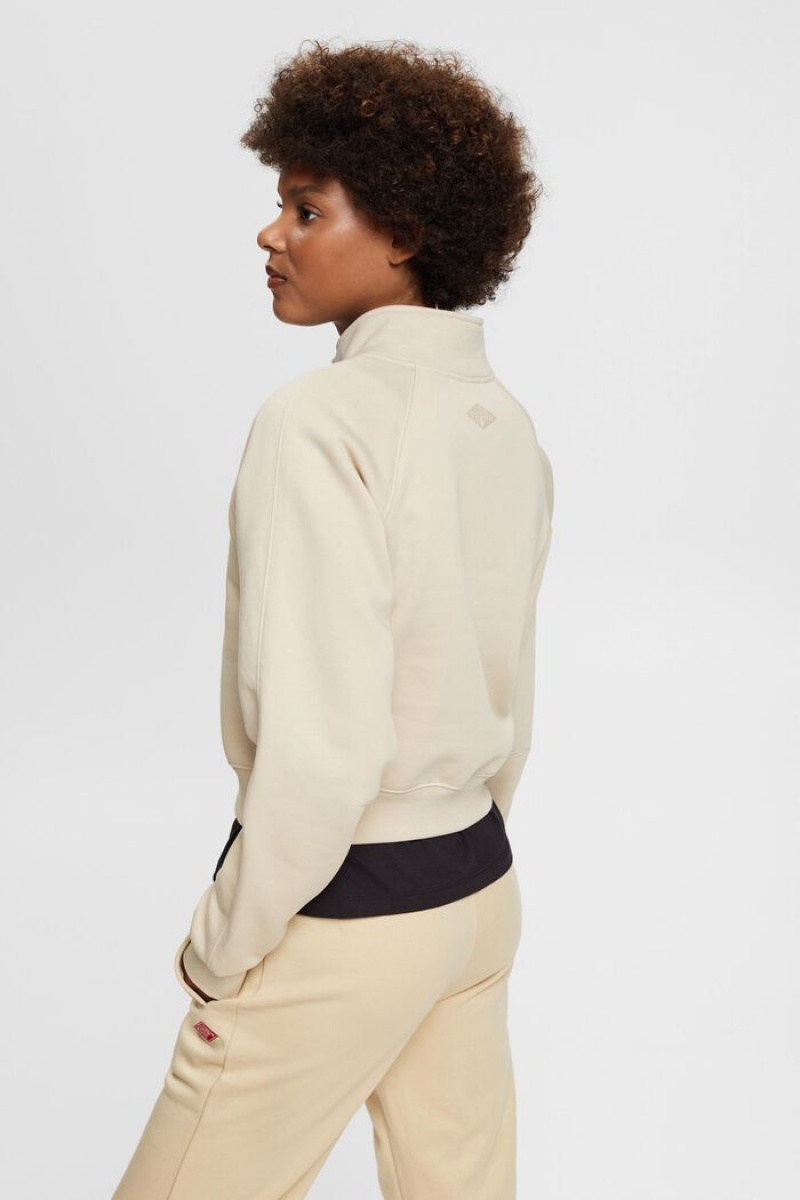 Dámské Mikiny Esprit Half-zip Světle Šedé Hnědé | YXZ432761