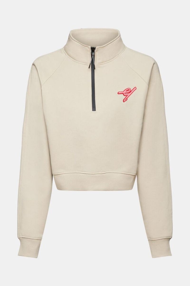 Dámské Mikiny Esprit Half-zip Světle Šedé Hnědé | YXZ432761