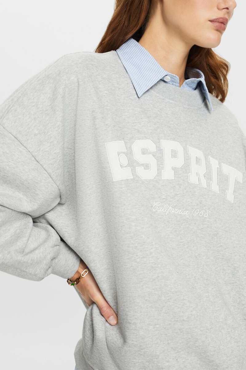 Dámské Mikiny Esprit Logo Fleece Světle Šedé | KYL215904