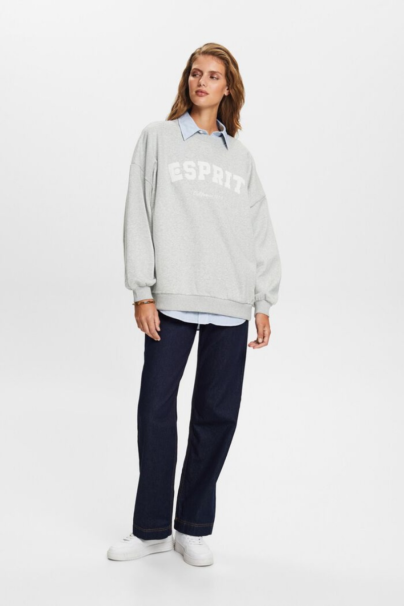 Dámské Mikiny Esprit Logo Fleece Světle Šedé | KYL215904