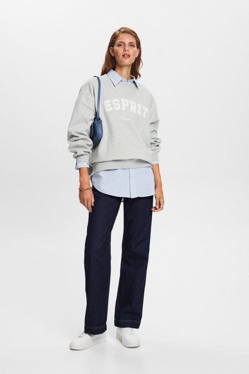 Dámské Mikiny Esprit Logo Fleece Světle Šedé | KYL215904