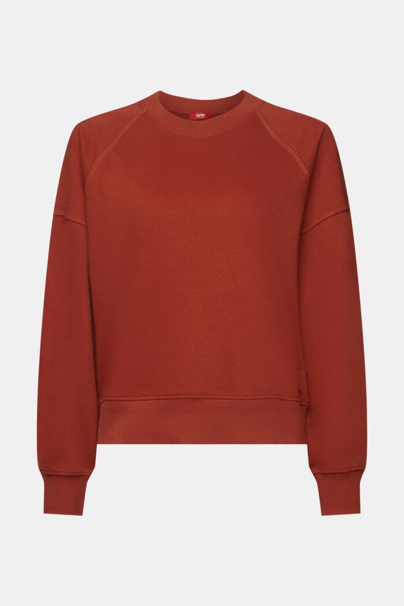 Dámské Mikiny Esprit Recycled: Crewneck Červené Hnědé | ADG429781