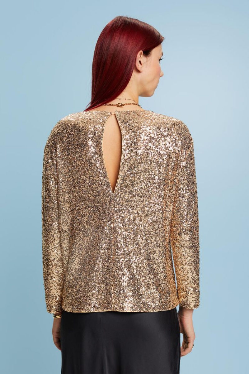 Dámské Mikiny Esprit Sequin Zlaté | YOE314068