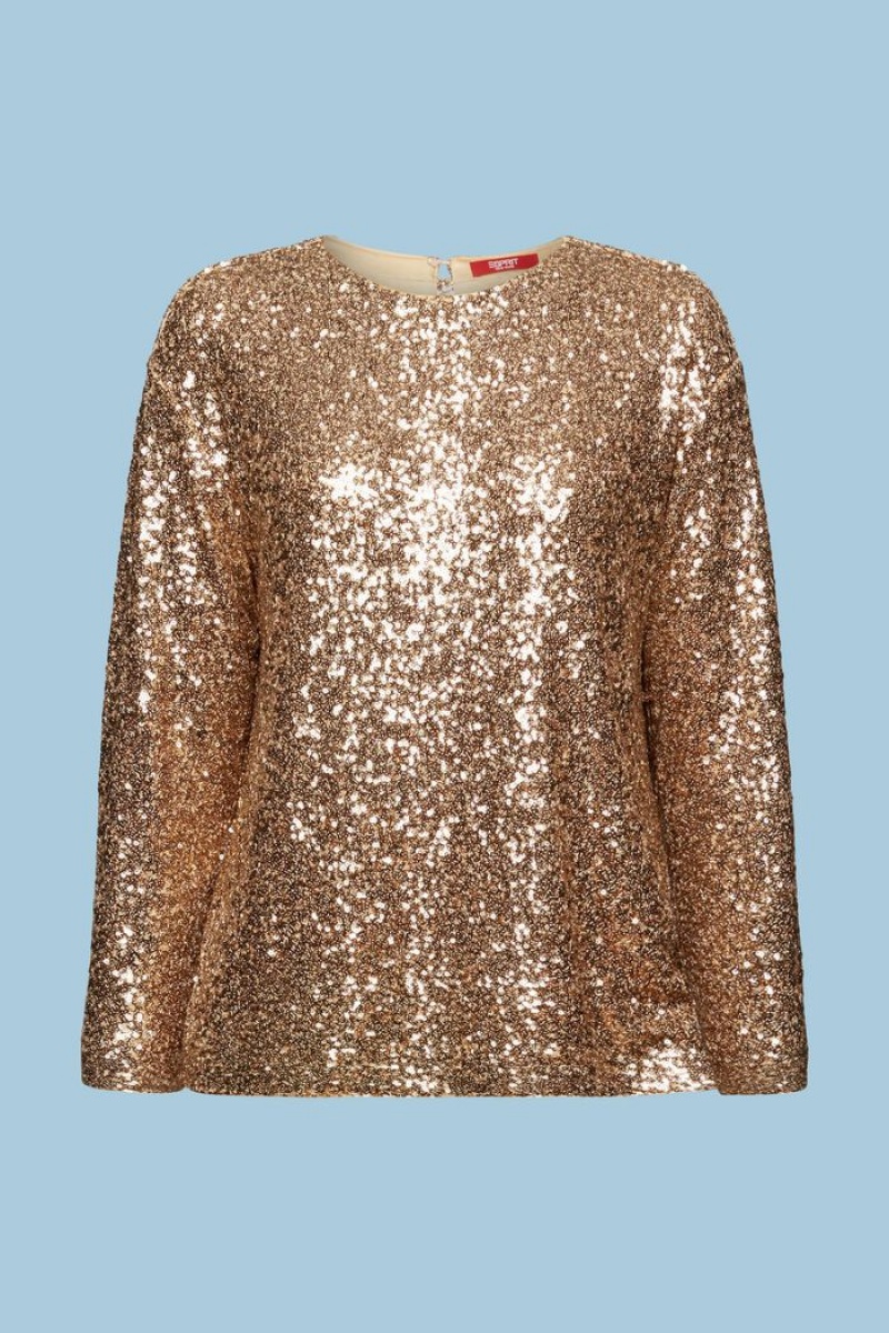 Dámské Mikiny Esprit Sequin Zlaté | YOE314068