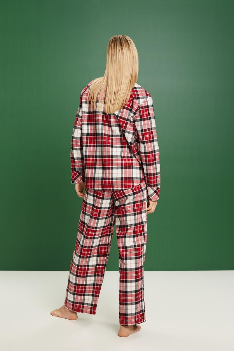 Dámské Noční Prádlo Esprit Checked Flannel Set Červené | XFR028536