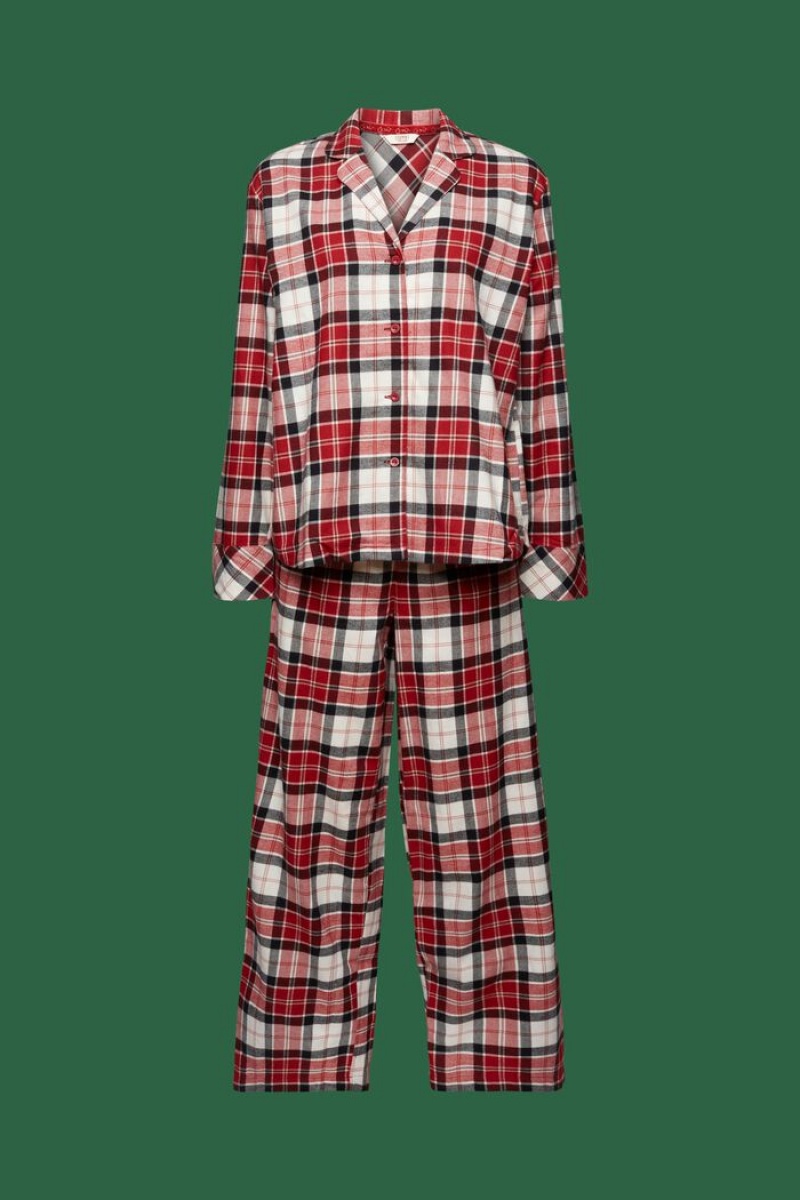 Dámské Noční Prádlo Esprit Checked Flannel Set Červené | XFR028536