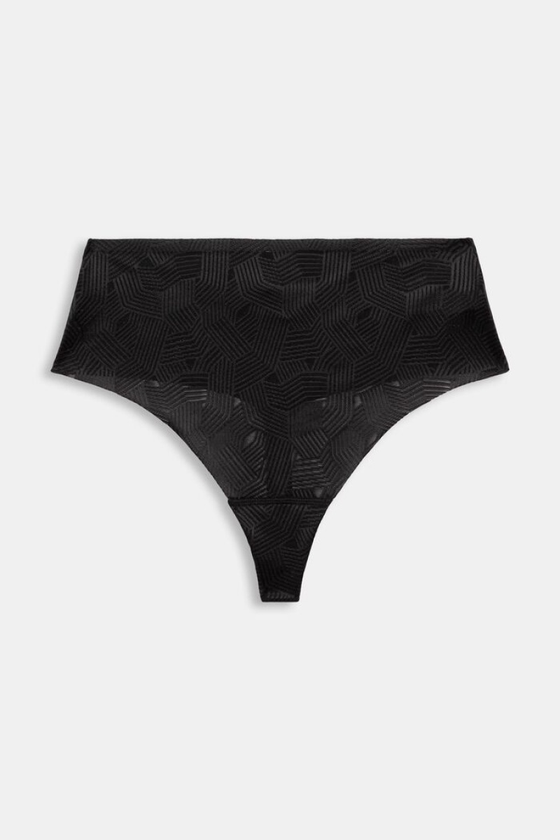 Dámské Noční Prádlo Esprit High-rise String Panties Černé | JZM023945