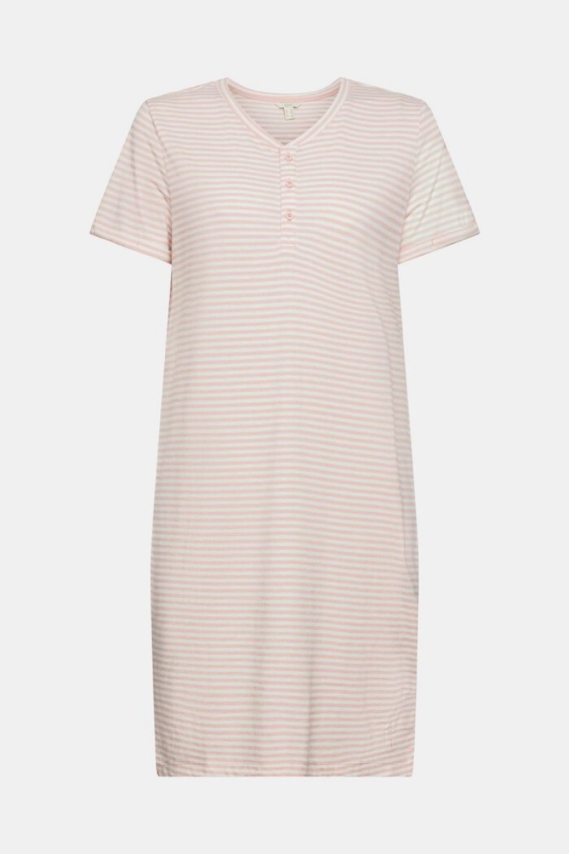 Dámské Noční Prádlo Esprit Jersey Nightshirt,Organic Bavlněné Blend Růžové | PTI754601