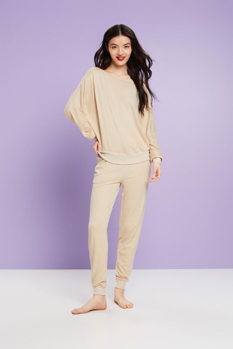 Dámské Noční Prádlo Esprit Pletené Loungewear Hnědé | KOP375190