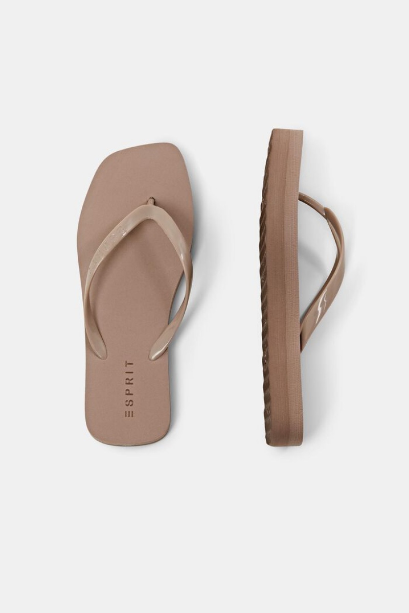 Dámské Pantofle Esprit Slip Slops With Platformy Sole Šedé Hnědé | FDS704685