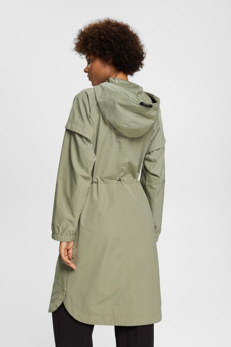 Dámské Parka Esprit Long With Drawstring Hood Světle Hnědožlutý | NEG061842