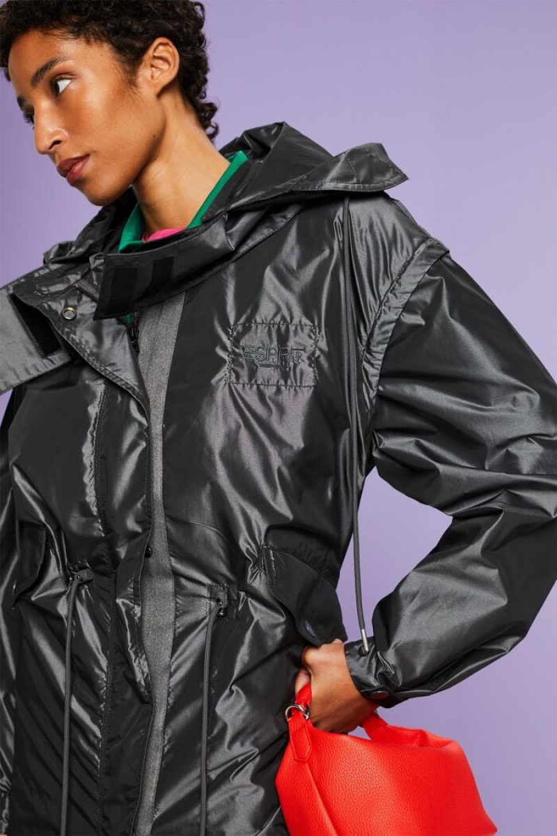 Dámské Parka Esprit Metallic S Kapucí Tmavě Šedé | JOG458103