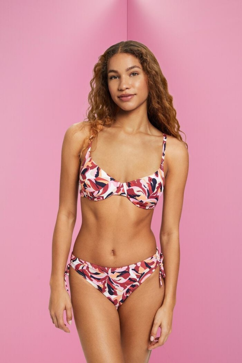 Dámské Plavky Esprit Carilo Beach With Floral Print Tmavě Červené | TRC482567