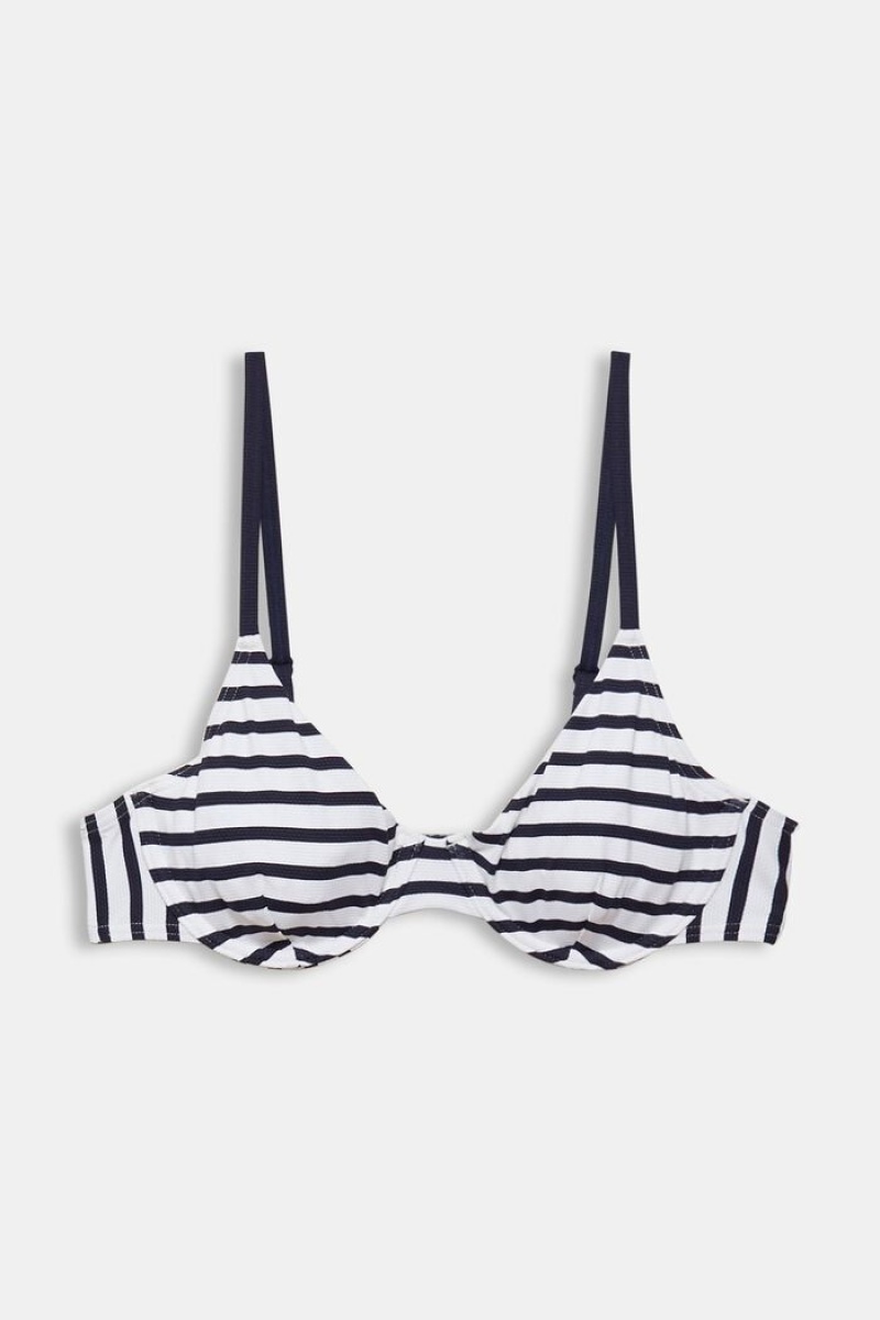 Dámské Plavky Esprit Recycled: Underwire With Stripes Tmavě Blankyt | NGZ834957