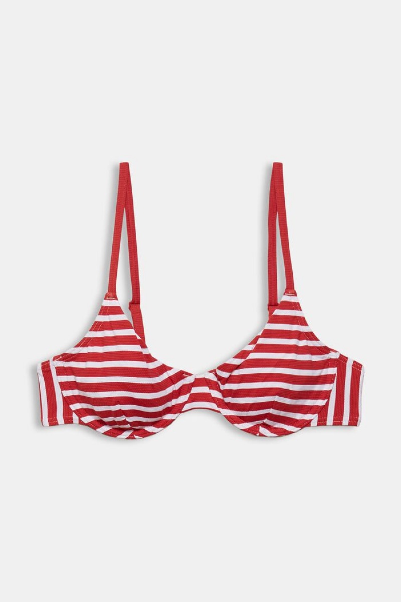 Dámské Plavky Esprit Recycled: Underwire With Stripes Červené | ZHY986234